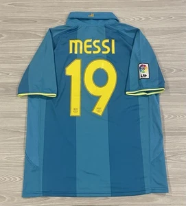 Raro! Maglia calcio Nike 2007/08 Barcelona Messi #19 away blu uomo taglia media - Foto 1 di 13