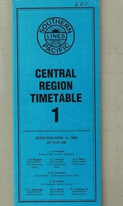 Southern Pacific Lines Central Region Timetable 1 of April 1996 - Picture 1 of 1