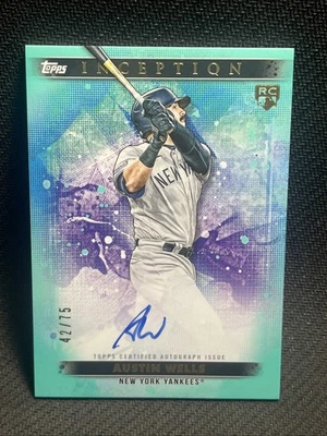 2024 Topps Inception AUSTIN WELLS Rookie Auto Aqua Parallel 42/75 NY YANKEES - Image 1 of 4