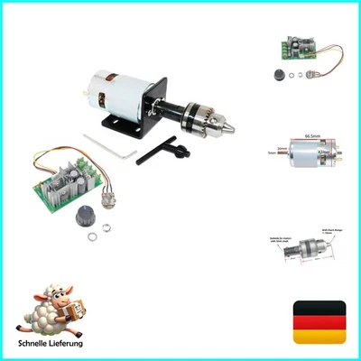 Mini-Elektromotor 775 DC 12V/24V mit Bohrfutter und PWM-DC-Motor-Drehzahlregl... - Bild 1 von 4