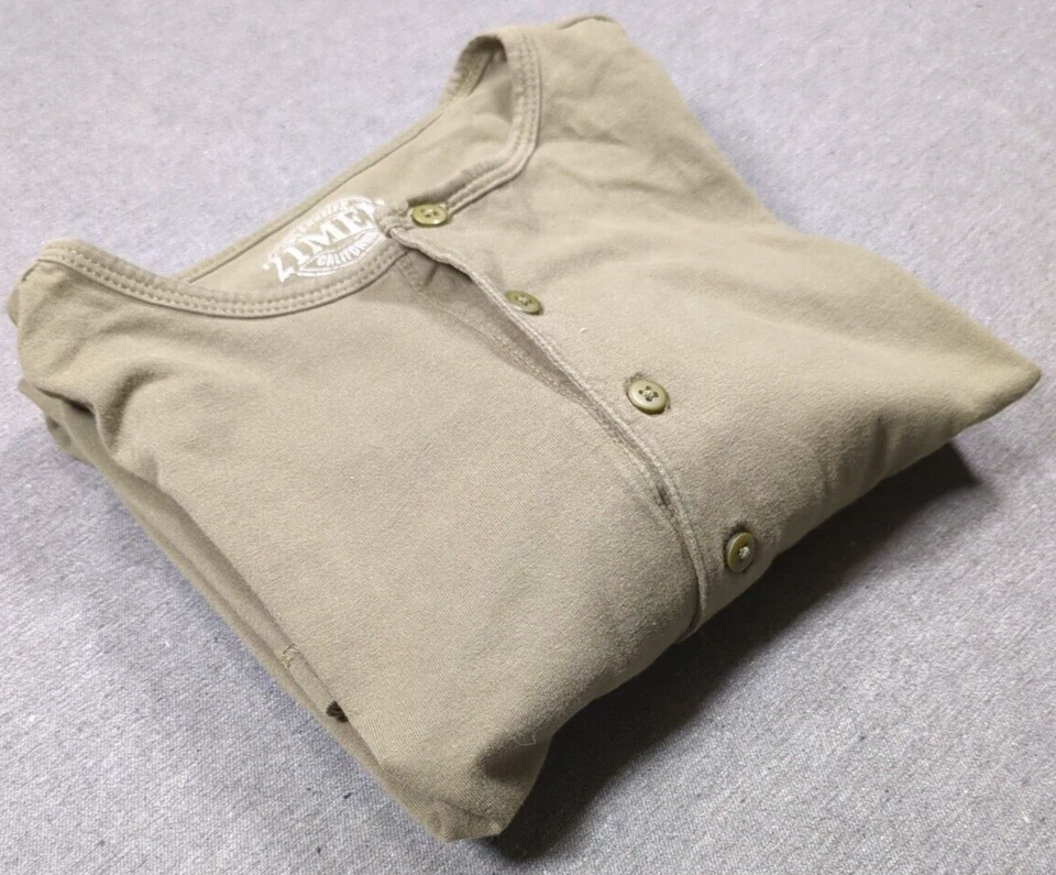 21 Hombres Los Ángeles Verde Oliva Henley Manga Larga Algodón Suave Hombres Talla M Camisa Foto 1 de 4