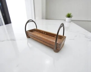 Vintage Wooden Horse Stirrups Design Small Tray Original Old Hand Crafted - Picture 1 of 7