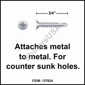 (8000) Tornillo de zinc autoperforante 10-16x3/4 TEK 3 Phillips cabeza plana 137834 - Imagen 1 de 1
