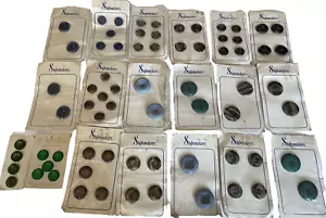 Vintage Blue Green Brown Plastic Button Cards Lot 17 Stylemakers & 2 Le Chic - Picture 1 of 20