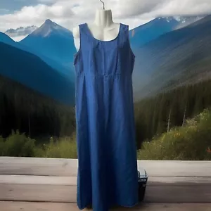 Willow Ridge Jumper Maxi Dress Womens 14 Vintage Chambray Denim Modesty Vintage - Picture 1 of 7