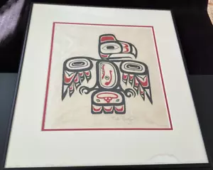 Haida Native American Style Print Art Work Fish Eagle textured paper 16x17 - Picture 1 of 7