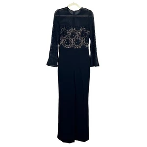 Reiss Damen Jumpsuit schwarz Einteiler Marion Spitze verziert Größe 6 NEU mit Etikett - Bild 1 von 7