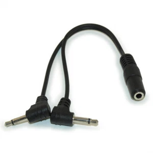 4inch 3.5mm Female Stereo TRS to 3.5mm Male Mono TS Airline Adapter Cable - Picture 1 of 2