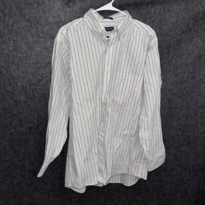 Chaps gebrauchtes langärmeliges Kleid Shirt Größe Herren 16,5 gelb und blau - Bild 1 von 5