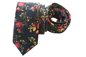BAR III MEN'S TIE BLACK/FLORAL Width: 2.50" Length: 56" - Picture 1 of 3