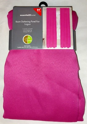 Essential Home Logan Pink Room Darkening Rod-Pocket Panel Pair 52"x84" - Image 1 of 2