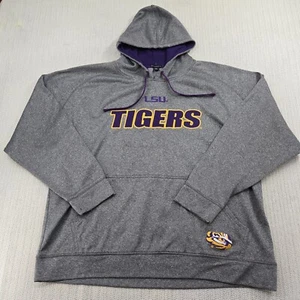 LSU Tigers Hoodie Sweatshirt Mens 2XL XXL Gray SEC Football Champion - Picture 1 of 9