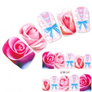 Tattoo nail flowers roses leaves sticker nail sticker nails foot water decal - Picture 1 of 2