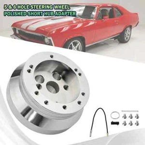 Adaptador de buje pulido para volante de 5 y 6 orificios Flaming River Ididit para GM Chevy - Imagen 1 de 15