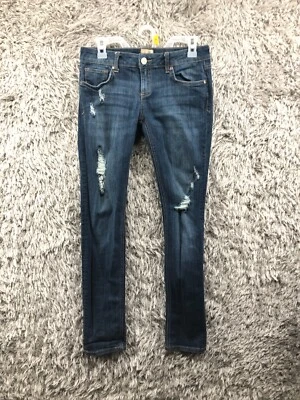 Pantalones de mezclilla Arden B ajustados talla 8 para mujer tiro medio azul lavado oscuro Foto 1 de 4