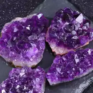 Amethyst Druse Kristall Stufe Muttergestein 100% naturbelassen AA ⌀25-30mm 30 g - Bild 1 von 7