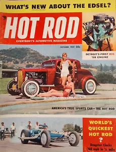 HOT ROD October 1957 NHRA Drag Racing 32 Ford Chevy V8 Edsel Chrysler Hemi - Picture 1 of 1