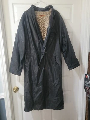 CHAQUETA GABARDINA LARGA DE CUERO VINTAGE PARA MUJER TALLA S Pequeña THE FLIGHT CLUB (#276) Foto 1 de 4