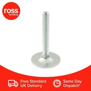 Pack of 4 - M8x50mm All Metal Low Profile Threaded Levelling Feet - Base 46mm UK - Picture 1 of 2