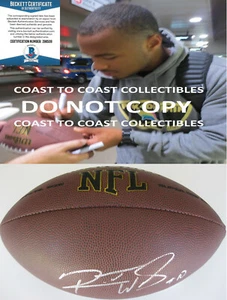 Robert Woods Titans LA Rams USC Trojans signed NFL football proof Beckett COA - Picture 1 of 4