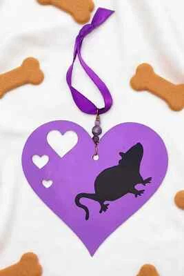 I Chews You Fancy Rat Heart Shaped Hanging Accent Ornament - Pet Rat Gift - Image 1 of 4
