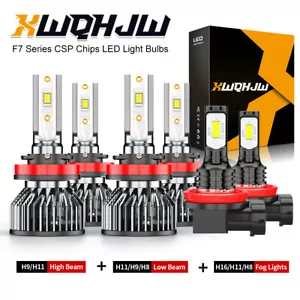 For 2007-2018 Nissan Altima Led Headlight Hi/Low+Fog light bulbs Kit 6000K White - Picture 1 of 8