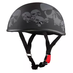 WCL Beanie Skull Motorcycle Half Helmet - Small and Light DOT Approved Skull - Picture 1 of 7