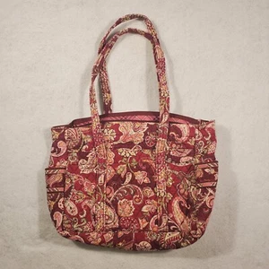 Vera Bradley Piccadilly Plum Burgundy Medium Quilted Shoulder Handbag Retired - Picture 1 of 7