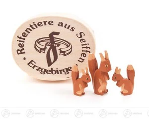 Reifentier Eichhörnchenfamilie in Spandose (3) H=ca 3 cm NEU Erzgebirge - Bild 1 von 1