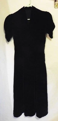 Corpiño cruzado de terciopelo negro años 40 con fruncido XS Foto 1 de 4