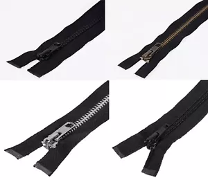 "Chaqueta/abrigo/botas de plástico de metal negro con cremallera YKK de alta resistencia 6""-40" - Imagen 1 de 11