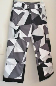 Spyder Thinsulate Kids Snow Pants, Black, Gray White Adjustable Waist, Size 8 - Picture 1 of 12