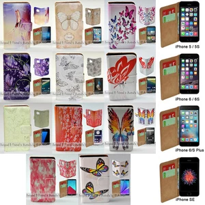 For Apple iPhone Series Case - Butterflies Print Wallet Phone Case Cover #1 - Picture 1 of 34