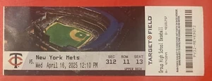 JUSTIN HAGENMAN 1ST MLB 4/16/2025 METS/TWINS GAME TICKET #2 - Picture 1 of 15