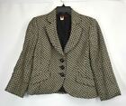 Tape Measure Womens Black and White 3 Button Tweed Casual Blazer Jacket 6