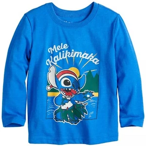 Kleinkind Jungen Disney Lilo & Stitch Mele Kalikimaka Langarm Grafik T-Shirt 3T - Bild 1 von 3
