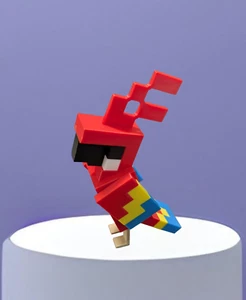 Minecraft Red Parrot, Keychain or Figurine, 3D Printed - Picture 1 of 2