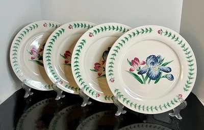 Tabletops Unlimited BOTANICA Dinner Plate (s) LOT OF 4 Pink Blue Iris Flowers - Image 1 of 4