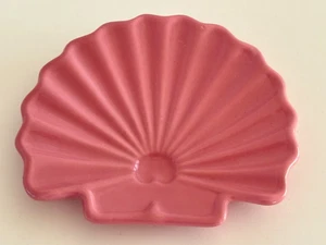 Vintage Seifenschale Keramik Fächer Muschel Mid Century Rosa 5X4 Zoll Maritim - Bild 1 von 11