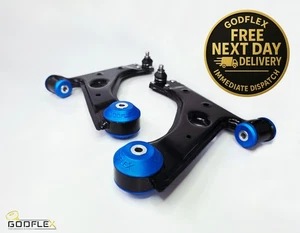 VAUXHALL CORSA D VXR FRONT LOWER SUSPENSION WISHBONES ARMS UPRATED POLY 2006-15 - Picture 1 of 6