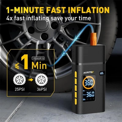 LCD Portátil Recargable Bomba de Neumáticos de Aire Inflador de Coche Eléctrico Reino Unido Inalámbrico 150 PSI Foto 1 de 4