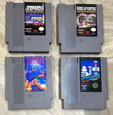 x4 Nintendo NES Games - Tetris, Gyromite, Jeopardy, Wheel of Fortune - FREE SHIP - Image 1 of 2