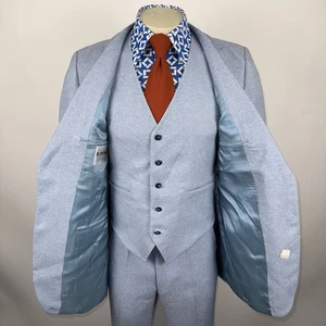 Vintage 70er Elderado Anzug Herren 42 lang Sakko 35 Hose ungesäumt Freizeit Disco NOS - Bild 1 von 24
