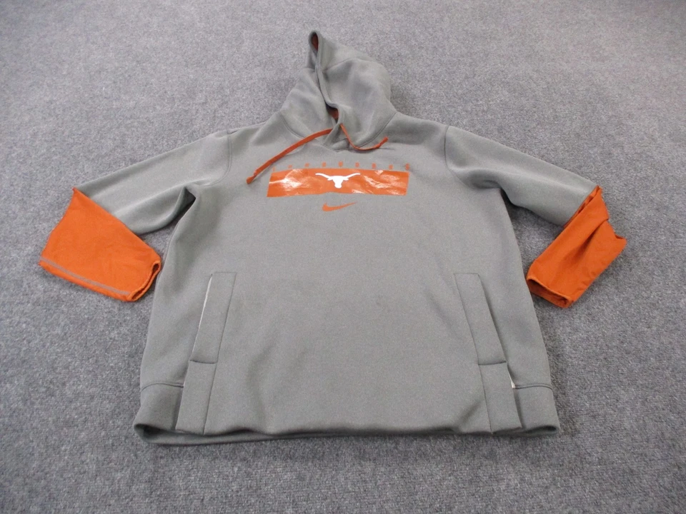 Texas Longhorns Sweatshirt Hoodie Men XL Pullover Nike Football Sport Lined - Image 1 of 4