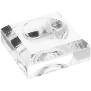 Plymor Clear Acrylic Square Base w/ 1.5" Indented Circle for Sphere, 2" x 0.75" - Picture 1 of 2