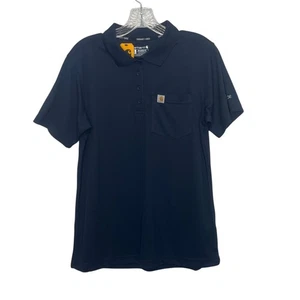 Carhartt Force Relaxed Fit Polo Shirt Womens Large Blue New Moisture Wicking - Picture 1 of 11