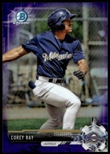 2017  Bowman Draft Corey Ray   /250 Chrome Purple Refractor Milwaukee Brewers
