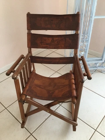 Unique Vintage Handmade Costa Rican Rustic Rocker Embossed Cover