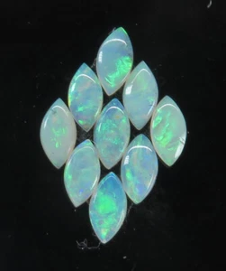Australian White/Precious Opal 5x2.5mm Coober Pedy Natural 9 Stone Parcel - Foto 1 di 6