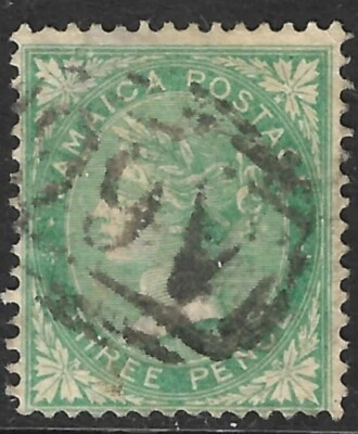 Ямайка Scott 3 F/VF б/у один водяной знак 45 выпущен 1863 Виктория - Изображение 1 из 2